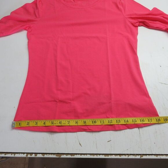 Escalier Long Sleeve Shirt Women's Size Medium Pink Cotton Spandex Blend - Picture 9 of 13